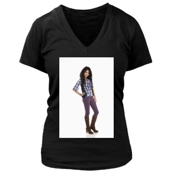 Selena Gomez Women's Deep V-Neck TShirt