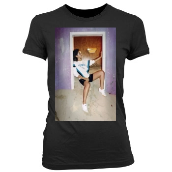 Selena Gomez Women's Junior Cut Crewneck T-Shirt