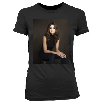 Selena Gomez Women's Junior Cut Crewneck T-Shirt