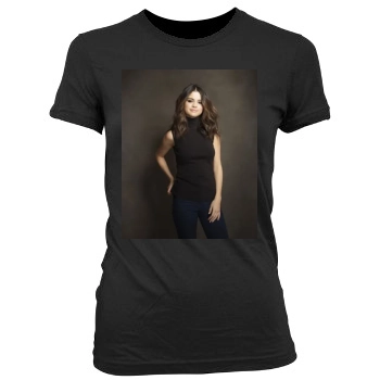 Selena Gomez Women's Junior Cut Crewneck T-Shirt