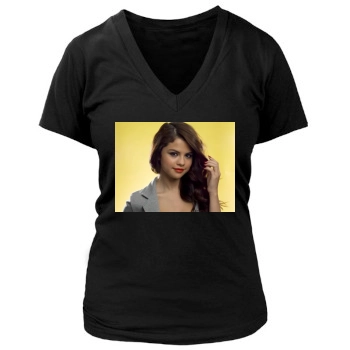 Selena Gomez Women's Deep V-Neck TShirt