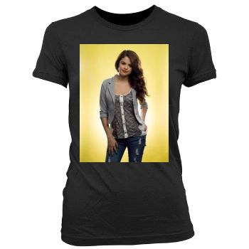 Selena Gomez Women's Junior Cut Crewneck T-Shirt