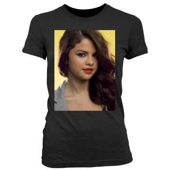 Selena Gomez Women's Junior Cut Crewneck T-Shirt