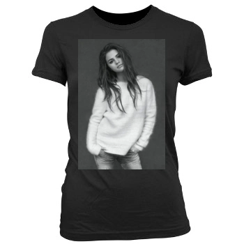 Selena Gomez Women's Junior Cut Crewneck T-Shirt