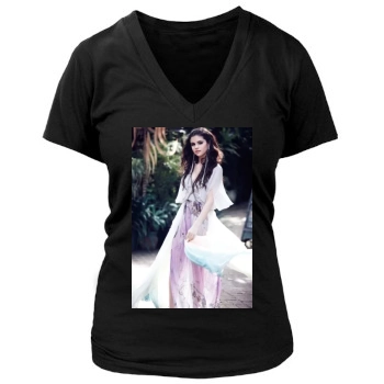 Selena Gomez Women's Deep V-Neck TShirt