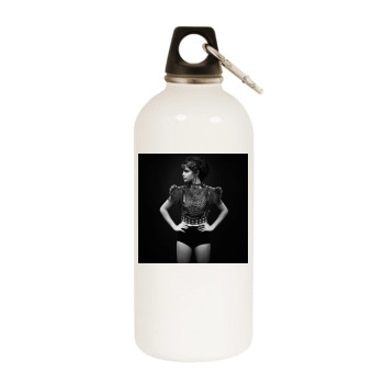 Selena Gomez White Water Bottle With Carabiner