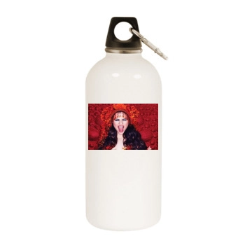 Selena Gomez White Water Bottle With Carabiner