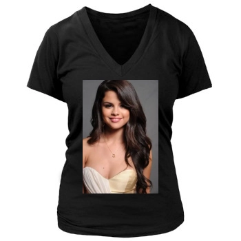 Selena Gomez Women's Deep V-Neck TShirt