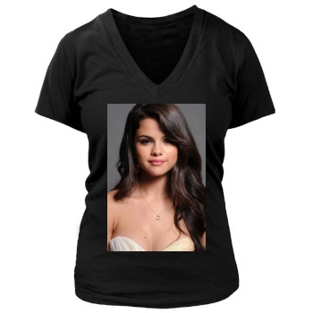 Selena Gomez Women's Deep V-Neck TShirt