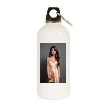 Selena Gomez White Water Bottle With Carabiner