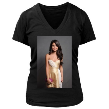 Selena Gomez Women's Deep V-Neck TShirt