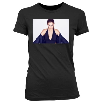 Selena Gomez Women's Junior Cut Crewneck T-Shirt