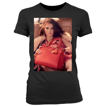 Selena Gomez Women's Junior Cut Crewneck T-Shirt