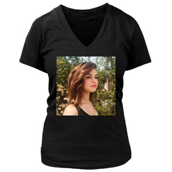 Selena Gomez Women's Deep V-Neck TShirt