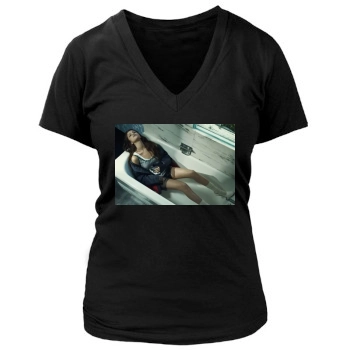 Selena Gomez Women's Deep V-Neck TShirt