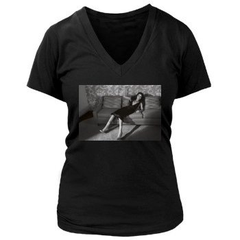 Selena Gomez Women's Deep V-Neck TShirt