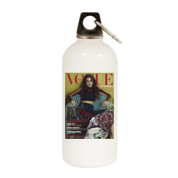 Selena Gomez White Water Bottle With Carabiner