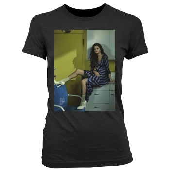 Selena Gomez Women's Junior Cut Crewneck T-Shirt