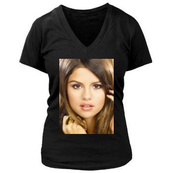 Selena Gomez Women's Deep V-Neck TShirt