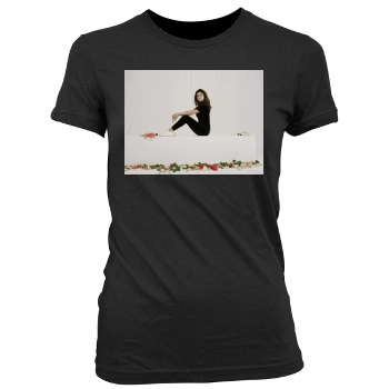 Selena Gomez Women's Junior Cut Crewneck T-Shirt