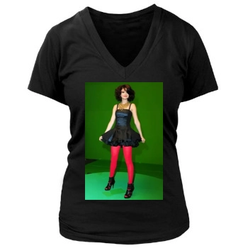 Selena Gomez Women's Deep V-Neck TShirt