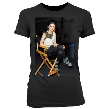 Selena Gomez Women's Junior Cut Crewneck T-Shirt