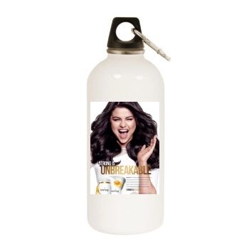 Selena Gomez White Water Bottle With Carabiner