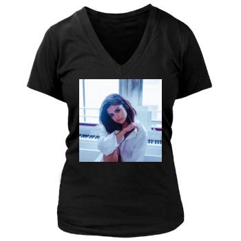 Selena Gomez Women's Deep V-Neck TShirt