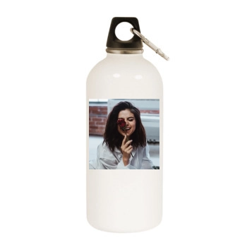 Selena Gomez White Water Bottle With Carabiner