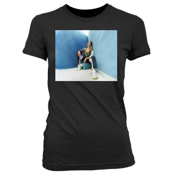 Selena Gomez Women's Junior Cut Crewneck T-Shirt