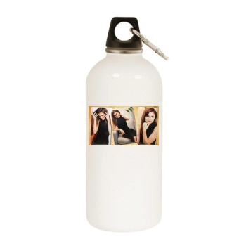 Selena Gomez White Water Bottle With Carabiner