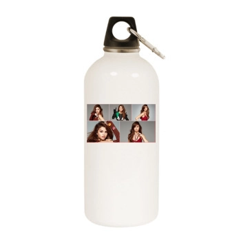 Selena Gomez White Water Bottle With Carabiner