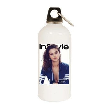 Selena Gomez White Water Bottle With Carabiner