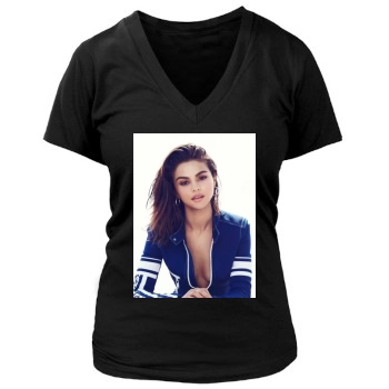 Selena Gomez Women's Deep V-Neck TShirt