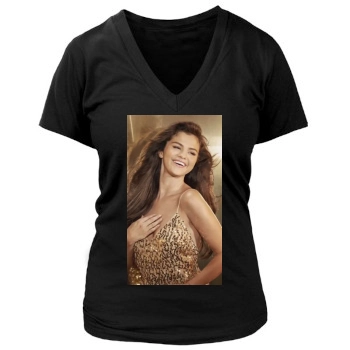 Selena Gomez Women's Deep V-Neck TShirt