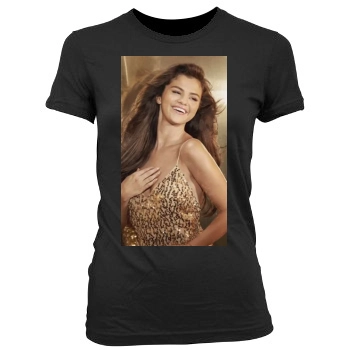 Selena Gomez Women's Junior Cut Crewneck T-Shirt