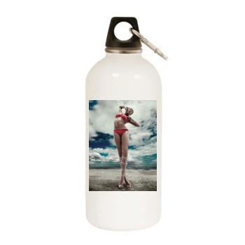 Selita Ebanks White Water Bottle With Carabiner