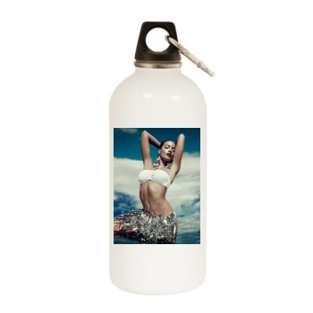 Selita Ebanks White Water Bottle With Carabiner