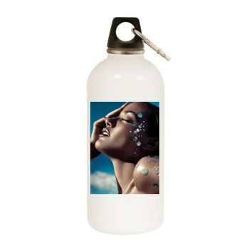 Selita Ebanks White Water Bottle With Carabiner