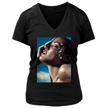 Selita Ebanks Women's Deep V-Neck TShirt