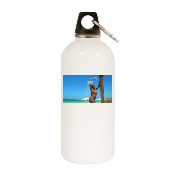 Serena Williams White Water Bottle With Carabiner