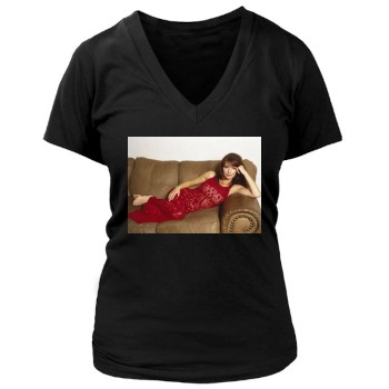 Shania Twain Women's Deep V-Neck TShirt