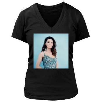 Shania Twain Women's Deep V-Neck TShirt