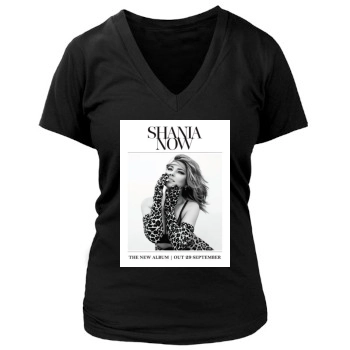 Shania Twain Women's Deep V-Neck TShirt