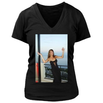 Sophie Marceau Women's Deep V-Neck TShirt