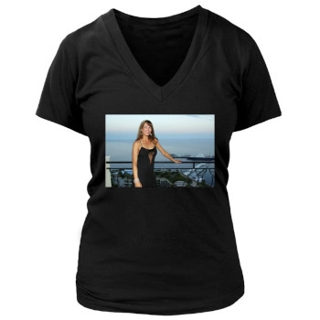 Sophie Marceau Women's Deep V-Neck TShirt