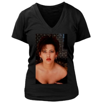 Sophie Marceau Women's Deep V-Neck TShirt