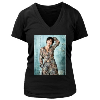 Sophie Marceau Women's Deep V-Neck TShirt