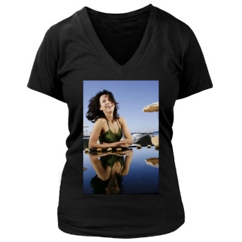 Sophie Marceau Women's Deep V-Neck TShirt