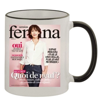 Sophie Marceau 11oz Colored Rim & Handle Mug